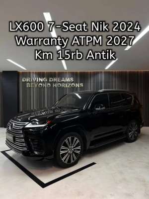 Jual bekas Lexus LX600 AT 7-Seater 2024 Hitam Km15rb D1689GAD,lokasi di Tangerang Kota