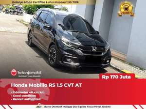 Jual bekas LOW KMHonda Mobilio RS 1.5 CVT AT 2021 2022,lokasi di Jakarta Barat