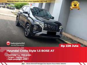 Jual bekas LOW KMHYUNDAI CRETA STYLE 20222023 HITAM,lokasi di  