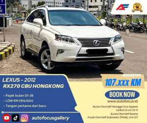 Jual bekas LOW KMLexus RX 270 CBU Hongkong Version Premium Sound Sunroof,lokasi di  ,Jakarta Timur