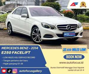 Jual bekas LOW MILES 32RBMercedes Benz Mercy E250 AT Facelift Putih nik 2014,lokasi di Jakarta Selatan