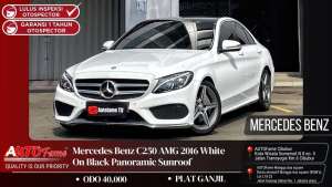 Jual bekas Mercedes Benz C250 AMG 2016 White On Black Panoramic Sunroof,lokasi di Jakarta Selatan