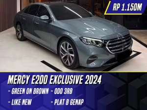 Jual bekas Mercedes Benz E200 Exclusive 2024 Green on Brown Hijau Mercy E 200,lokasi di Jakarta Selatan
