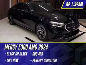 Jual bekas Mercedes Benz E300 AMG 2024 Black Hitam Mercy E 300 New Model,lokasi di Jakarta Selatan