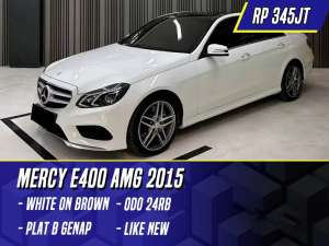 Jual bekas Mercedes Benz E400 AMG 2015 NIK 2014 White on Brown Putih Mercy E 400,lokasi di Jakarta Selatan