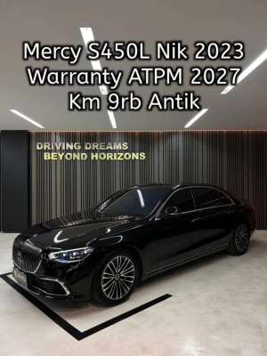 Jual bekas Mercedes Benz S450 2023 Hitam S450L AT Mercy Km9rb B1724KAD,lokasi di Jakarta Selatan
