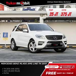 Jual bekas Mercedes BenzrMercyML400 AMG LINE THN 2015 Plat genap,lokasi di  