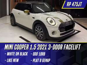 Jual bekas Mini Cooper 1.5 2021 3 Door Facelift White on Black Putih,lokasi di Jakarta Selatan