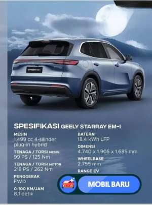 Jual bekas Mobil Baru GEELY STARRAY P-HEV EM-I SUPER HYBRID NIK 2026,lokasi di Jakarta Pusat
