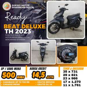 Jual bekas MULUS BEAT DELUXE 2023 BIRU DOF BISA KREDIT DP 500 RIBU DI SUKSES MOTO,lokasi di Depok Kota