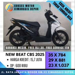 Jual bekas NEW BEAT CBS 2025 DP 600 TERMURAH CICILAN RINGAN SUKSES MOTOR,lokasi di  