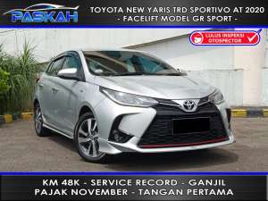 Jual bekas New Model Km48rb PAJAKNOVEMBER GANJIL TOYOTA Yaris S TRD 2020 PASKAH,lokasi di Jakarta Utara