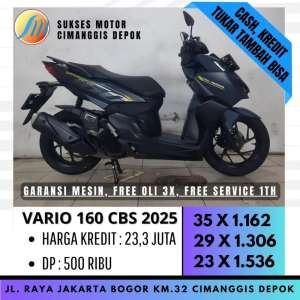 Jual bekas NEW VARIO 160 CBS 2025 BIRU MULUS DP 500 DI SUKSES MOTOR,lokasi di Depok Kota