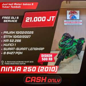 Jual bekas NINJA 250 2010 CC 0 KREDIVO TOKPED SPAYLETTER INDODANA GOPAYLETTER,lokasi di Depok Kota