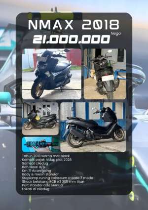 Jual bekas Nmax 2018 mat black,lokasi di Cirebon Kab.