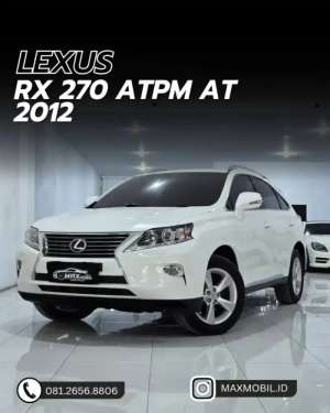 Jual bekas ODO 50RB Lexus RX270 ATPM AT 2012 pemakaian 2013 RX 270,lokasi di Medan Kota