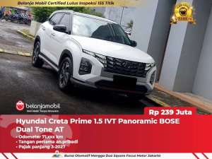 Jual bekas PAJAK PANJANGHyundai Creta Prime 1.5 IVT Panoramic BOSE 2022 2023,lokasi di Jakarta Pusat