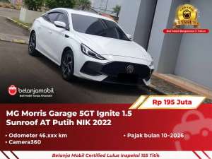 Jual bekas PAJAK PANJANGMG Morris Garage 5 GT 5GT Ignite 1.5 AT 20222023,lokasi di  ,Bogor Kota