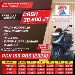 Jual bekas PCX 160 ABS 2024 PAJAK HIDUP REMOT 2 KREDIVO INDODANA SPAYLATER ALISTA,lokasi di Depok Kota