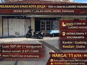 PEKARANGAN EMAS KOTA JOGJA100 m DARI RS LUDIRO HUSODODEPAN SMPN 7JALAN ASPAL MOBIL PAPASAN lokasi di Yogyakarta Kota, tersedia melalui melalui situs Olx