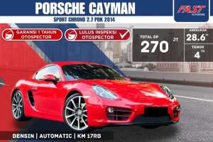 Jual bekas PORSCHE CAYMAN 2014 SPORT CHRONO 2.7 PDK LOW KM.17RBPAJAK PANJANG,lokasi di Medan Kota