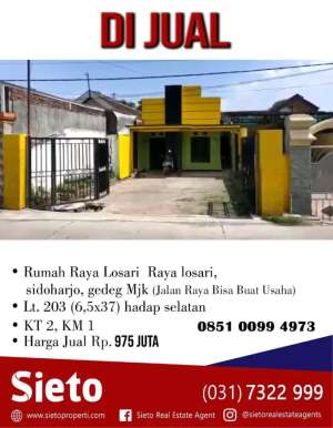 PROMODijual Rumah Raya Losari, Gedeg Mojokerto, Harga Jual 975juta lokasi di Mojokerto Kab., tersedia melalui melalui situs Olx