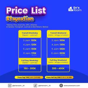 Promo Staycation Bekasi by Ens Room lokasi di Bekasi Kota, tersedia melalui melalui situs Olx