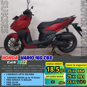 Jual bekas PROMO SUKSES MOTOR DP TERMURAHPASTI ACC HONDA VARIO 160 CBS 2022,lokasi di Jakarta Barat