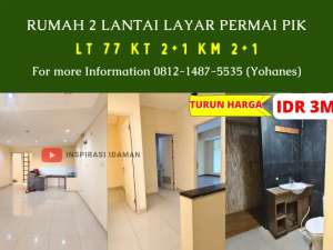 Rumah 2 lantai 77mtr Layar Permai PIK lokasi di Jakarta Utara, tersedia melalui melalui situs Olx