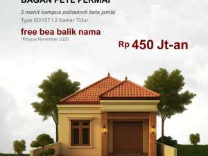 Rumah Bagan Pete Kota Jambi Type 50155 lokasi di Jambi Kota, tersedia melalui melalui situs Olx