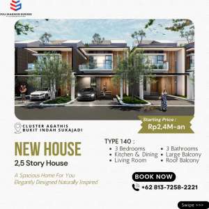 Rumah Baru 2,5 Lantai Tipe 140 di Cluster Agathis Bukit Indah Sukajadi lokasi di Batam Kota, tersedia melalui melalui situs Olx