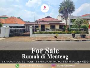 Rumah Dijual di Menteng Siap Huni Lokasi Premium , tersedia melalui melalui situs Olx