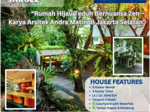 Rumah Hijau Teduh Bernuansa ZenKarya Arsitek Andra Matin di Tanah Teduh, Jati Padang Jakarta Selatan B05 lokasi di Jakarta Selatan, tersedia melalui melalui situs Olx