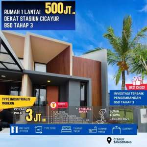 Rumah Industrial Siap Huni dikawasan BSD tahap 3 Investasi Terbaik lokasi di Tangerang Kab., tersedia melalui melalui situs Olx