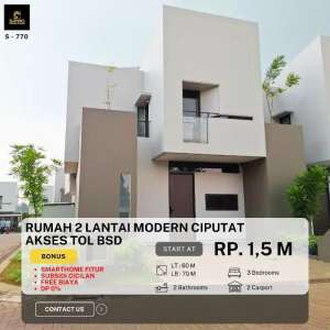 Rumah Industrialis Siap Huni Lokasi dkt Stasiun Sudimara lokasi di Tangerang Selatan Kota, tersedia melalui melalui situs Olx