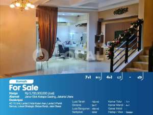 Rumah Janur Elok Kelapa Gading, Jakarta Utara lokasi di Jakarta Utara, tersedia melalui melalui situs Olx