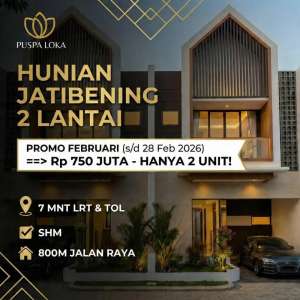 Rumah Jatibening 2 Lantai Cluster 7 menit dari Pintu TolStasiun LRT lokasi di Bekasi Kota, tersedia melalui melalui situs Olx