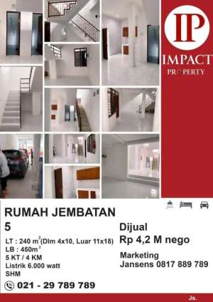 RUMAH JEMBATAN 5 lokasi di Jakarta Barat, tersedia melalui melalui situs Olx