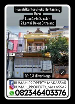 Rumah Kantor Ruko Hertasning BaruLuas 124m2. 7x17 -2 Lantai lokasi di Makassar Kota, tersedia melalui melalui situs Olx