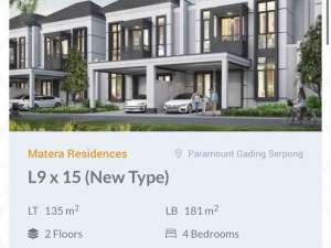 RUMAH MATERA RESIDENCE TYPE 9x15 SIAP HUNI lokasi di Tangerang Selatan Kota, tersedia melalui melalui situs Olx