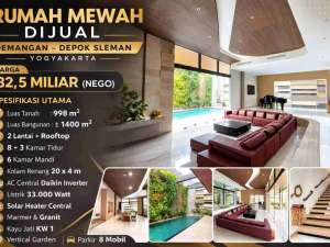 Rumah Mewah Modern 2 LantaiRooftop di Demangan Depok Sleman JogjaLT 998 m, Kolam Renang 20m, Full Interior Premium lokasi di Yogyakarta Kota, tersedia melalui melalui situs Olx
