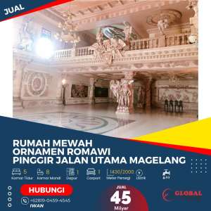 Rumah Mewah Ornamen Romawi Pinggir Jalan Utama Magelang lokasi di Sleman Kab., tersedia melalui melalui situs Olx