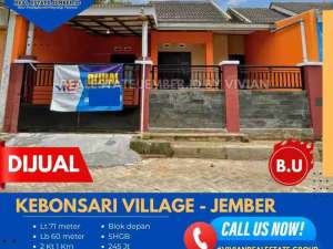 Rumah murah di perumahan kebonsari village jember lokasi di Jember Kab., tersedia melalui melalui situs Olx