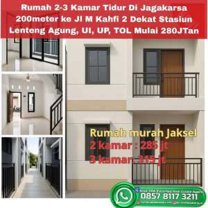 Rumah Siap Huni Cepat Nempel ke Jl M Kahfi 2 Dekat Stasiun Lenteng Agg lokasi di Jakarta Selatan, tersedia melalui melalui situs Olx