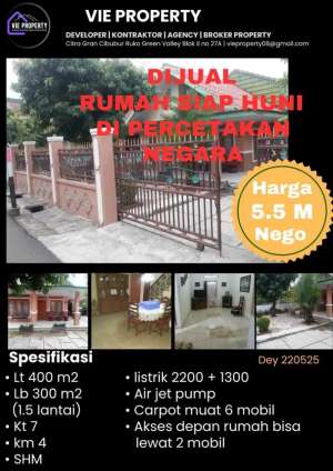 Rumah siap huni di Percetakan Negara lokasi di Jakarta Pusat, tersedia melalui melalui situs Olx