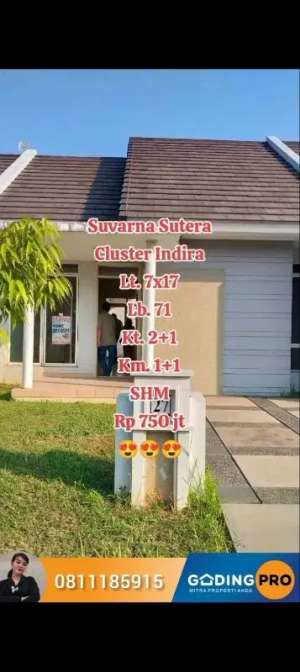Rumah Siap Huni UK. 71x7 Suvarna Sutera Indira Tangerang lokasi di Tangerang Kab., tersedia melalui melalui situs Olx