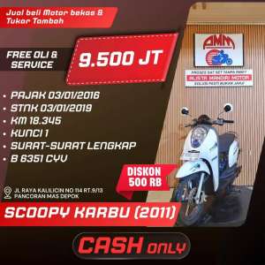 Jual bekas SCOOPY KARBU 2011 CC 0 KREDIVO TOKPED SPAYLATER INDODANA GOPAYLATER,lokasi di Depok Kota