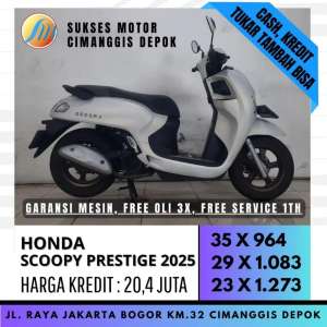 Jual bekas SCOOPY PRESTIGE 2025 KREDIT DP 600 ANGSURAN RINGAN SUKSES MOTOR,lokasi di Depok Kota