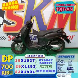 Jual bekas scoopy tahun 2025 dp 700 angsuran 35ribu hari cash credit,lokasi di Depok Kota