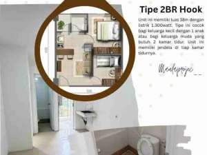 Sewa 2BR Hook kosongan tower Flamboyan apartemen Bassura City lokasi di Jakarta Timur, tersedia melalui melalui situs Olx